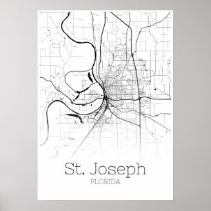 St. Joseph Map - Missouri - City Map Poster