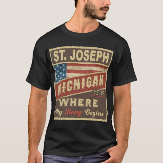 ST. JOSEPH, MI Het is waar mijn verhaal begint T-shirt (Voorkant)
