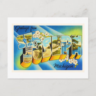 St Joseph Michigan MI Old Vintage Travel Souvenir Briefkaart