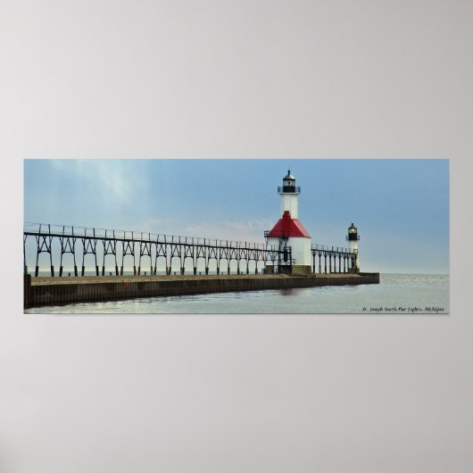 St. Joseph North Pier Lights, Michigan Poster (Voorkant)