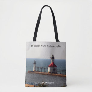 St. Joseph North Pierhead Lights overal tote bag
