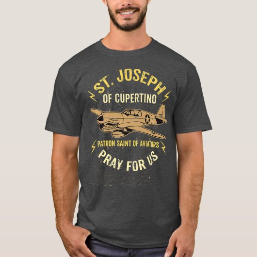 St Joseph of Cupertino Patron Saint of Pilots T-shirt (Voorkant)