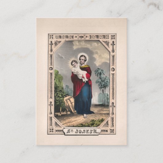 St. Joseph Patron Saint Catholic Prayer Card Plaatskaartje (Voorkant)