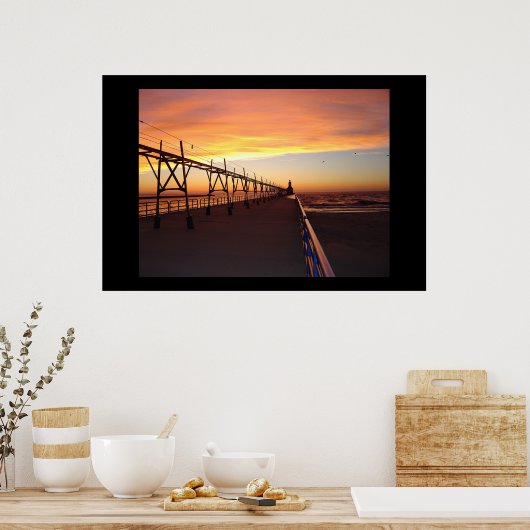 St. Joseph Pier Light, MI HI RES Poster (Keuken)