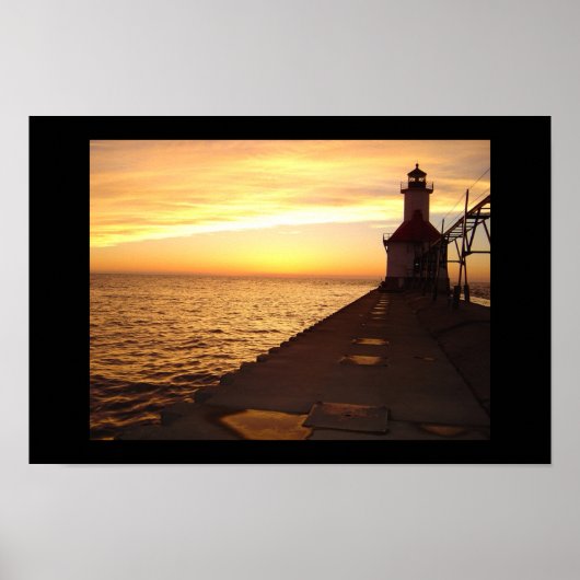 St. Joseph Pier Light, MI Poster (Voorkant)