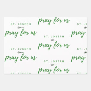 St. Joseph Pray voor ons Inpakpapier Vel