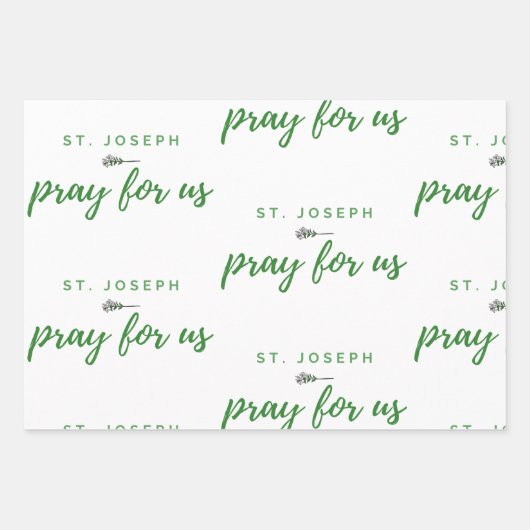 St. Joseph Pray voor ons Inpakpapier Vel (Voorkant 3)