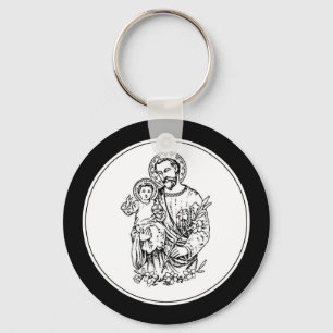 St. Joseph Pray voor Zwart ons, Wit, Katholiek Sleutelhanger
