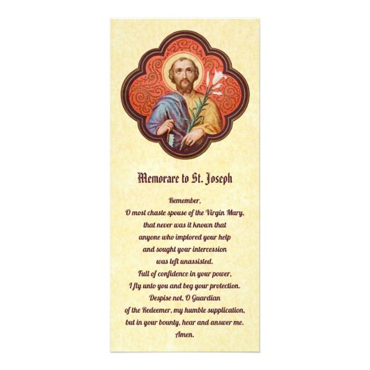 St. Joseph Rack Kaart met Memorare & Litany (Voorkant)
