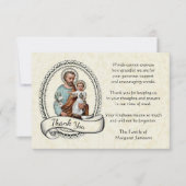 St. Joseph religieuze dank u medeleven Bedankkaart (Voorkant)