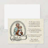 St. Joseph religieuze dank u medeleven Bedankkaart (Voorkant / Achterkant)