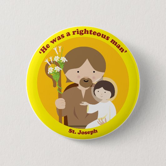 St. Joseph Ronde Button 5,7 Cm (Voorkant)