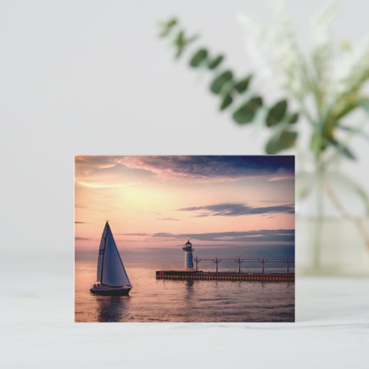 St. Joseph Sailboat Briefkaart (Staand voorkant)