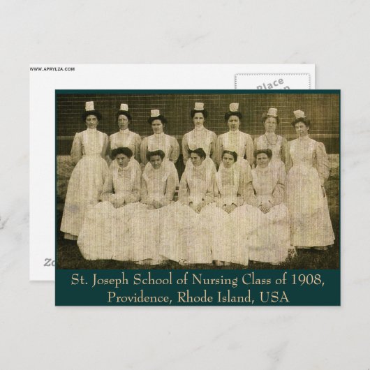 St Joseph School of Nursing Class of 1908 Briefkaart (Voorkant / Achterkant)