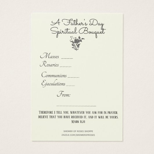 St. Joseph spirituele bloemenruiker Spaanse Heilig Visitekaartje (Achterkant)