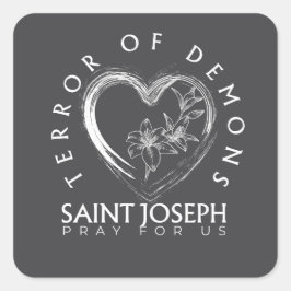 St. Joseph Terror van demonen Vierkante Sticker