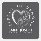 St. Joseph Terror van demonen Vierkante Sticker (Voorkant)