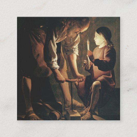 St. Joseph The Carpenter Vierkante Visitekaartje (Voorkant)