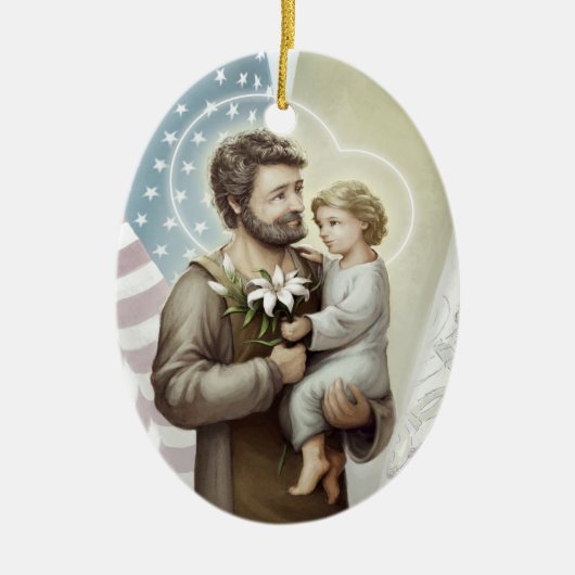 St. Joseph the Protector Keramisch Ornament (Voorkant)
