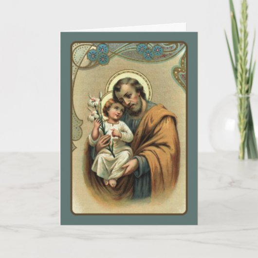 St. Joseph VADERDAG Baby Jesus Lily Kaart (Voorkant)