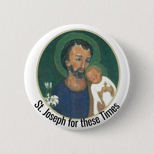 St. Joseph voor deze Times Ronde Button 5,7 Cm (Voorkant)