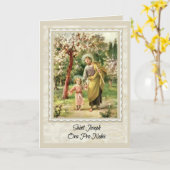 St. Joseph Wenskaart met gebed binnen Kaart (Gele Bloem)