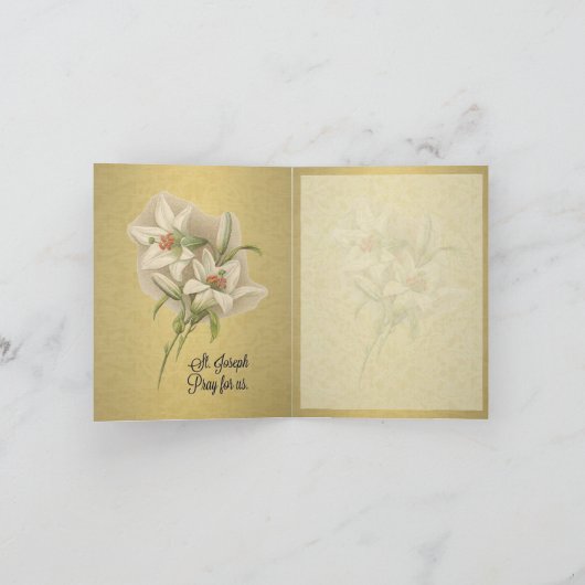 St. Joseph Wenskaart Religieus Feest Kaart (Binnen)