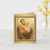 St. Joseph Wenskaart Religieus Feest Kaart (Gele Bloem)
