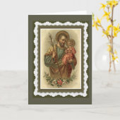 St. Joseph Wenskaart w/prayer Kaart (Gele Bloem)