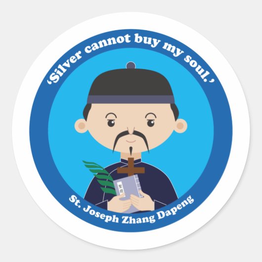 St. Joseph Zhang Dapeng Ronde Sticker (Voorkant)