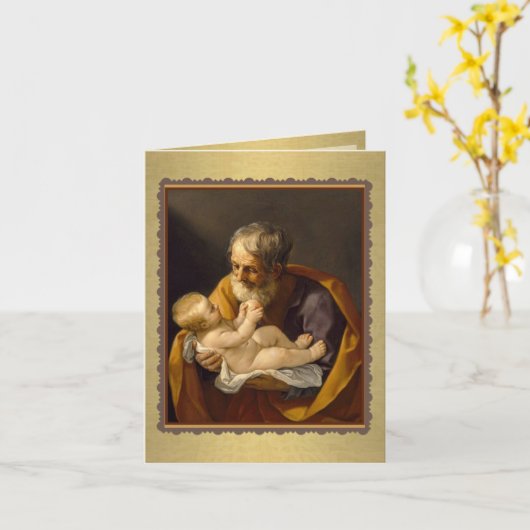 St. Joseph's Day Feest Jezus Religieus Kaart (Gele Bloem)