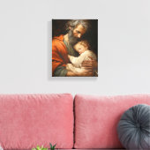 St. Jozef en het Kind Jezus Religieus Canvas Afdruk (Insitu (Woonkamer))