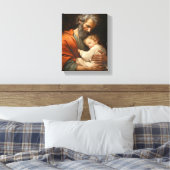 St. Jozef en het Kind Jezus Religieus Canvas Afdruk (Insitu (Slaapkamer))