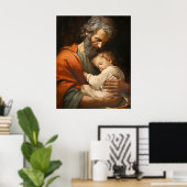 St. Jozef en het Kind Jezus Religieus Poster (Thuiskantoor)