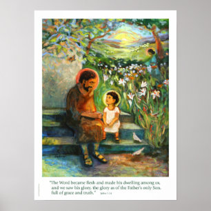 St. Jozef en Jezus praten, Heilige Familie poster