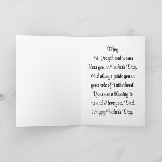St.Jozef en Jezus Vaderdag Wenskaart Kaart (Binnen)