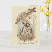 St. Jozef Feest Katholiek Gebed Kaart (Gele Bloem)