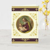 St. Jozef & Kind Jezus decoratief goud Kaart (Gele Bloem)