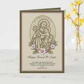 St. Jozef Kind Jezus Feestdag Bloemstuk  Kaart (Gele Bloem)