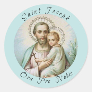 St. Jozef, Kind Jezus, Lily Personeel, Kruis Ronde Sticker