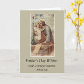 St. Jozef & Kind Jezus Vaderdag PASTOR Kaart (Gele Bloem)