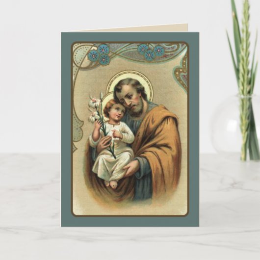 St. Jozef met het kindje Jezus Kaart (Voorkant)