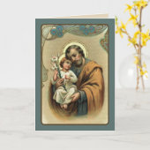 St. Jozef met het kindje Jezus Kaart (Gele Bloem)