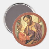 St. Jozef met Kind Jezus Lelie Magneet (Voorkant / Achterkant)