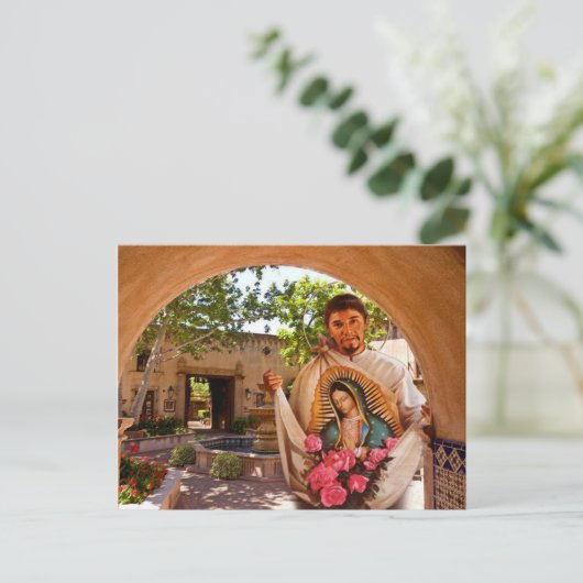ST. JUAN DIEGO EN ONZE LADY OF GUADALUPE. BRIEFKAART (Staand voorkant)