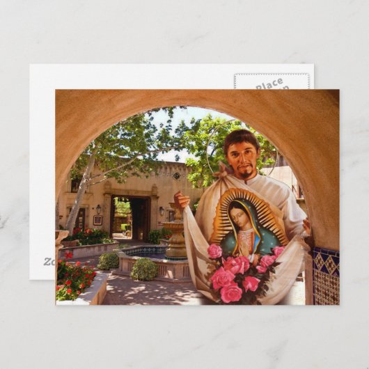 ST. JUAN DIEGO EN ONZE LADY OF GUADALUPE. BRIEFKAART (Voorkant / Achterkant)