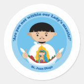 St. Juan Diego Ronde Sticker (Voorkant)