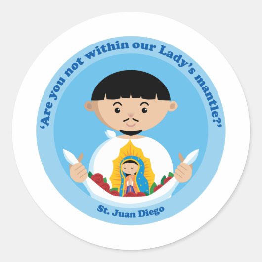 St. Juan Diego Ronde Sticker (Voorkant)