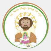 St. Juan Diego Ronde Sticker (Voorkant)