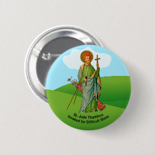 St. Judas Taddeüs, aangeroepen voor moeilijke golf Ronde Button 5,7 Cm